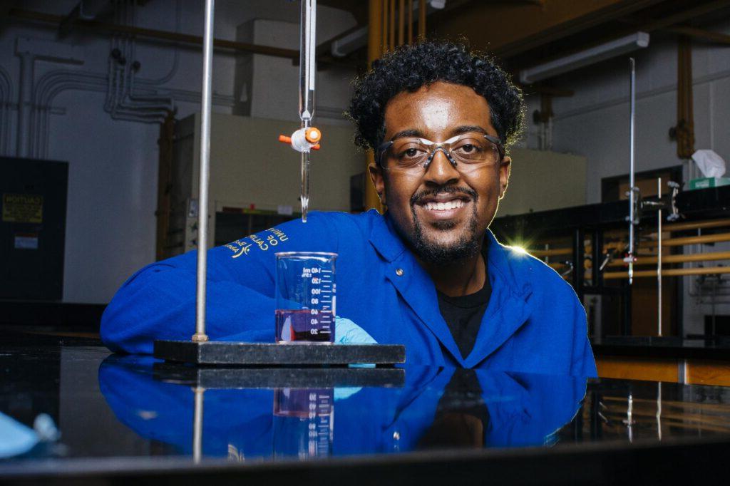 Portrait of a man in a chemistry lab